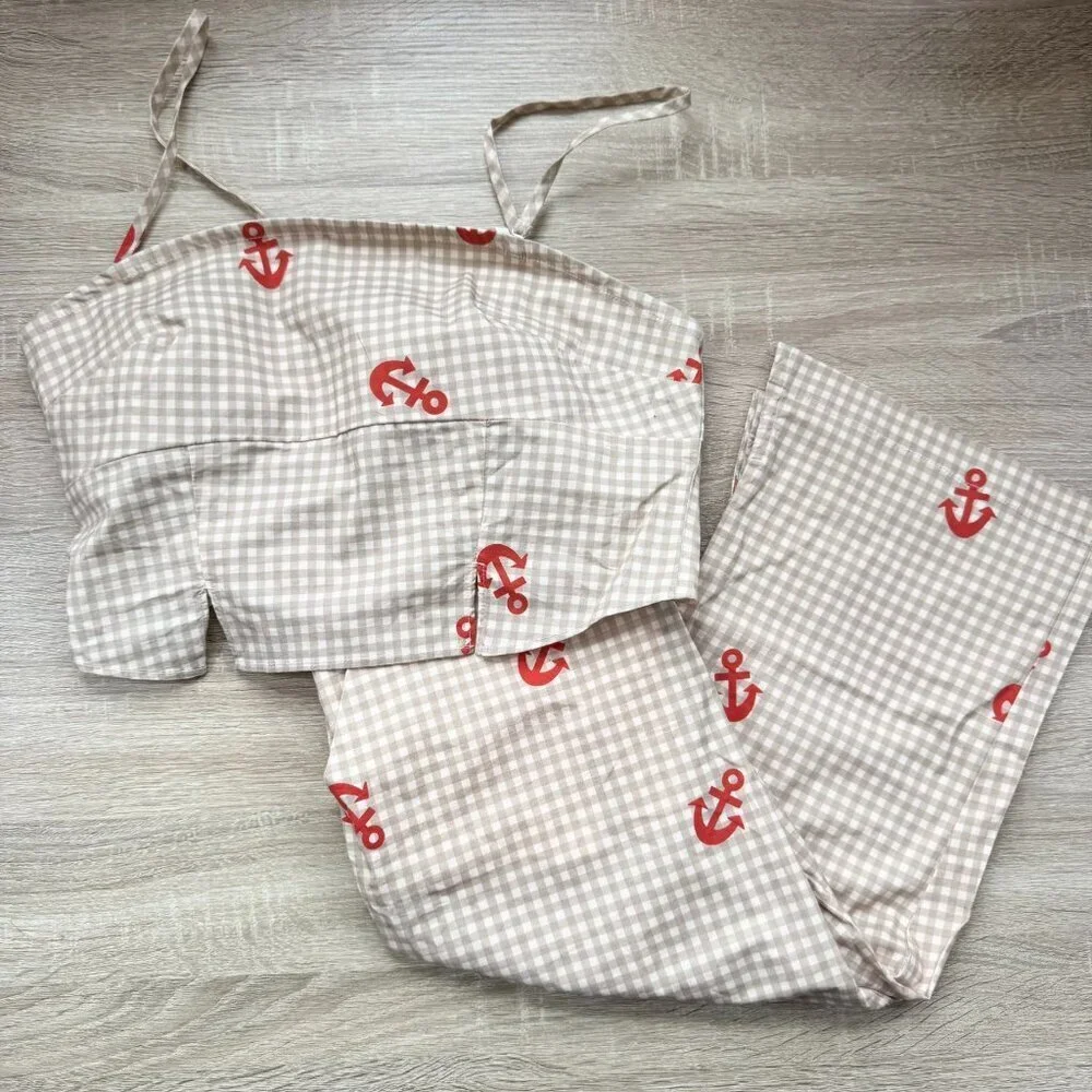 New Anthropologie Celandine Matching Capri Pants Set Medium